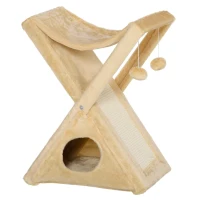 PawHut Kattentoren krabboom kattenboom met grot en hangmat sisal spaanplaat(m-1)