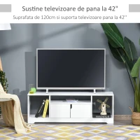 Mobilier Suport TV HOMCOM Pana la 42 inchi cu Dulapior si Etajere Deschise, din Lemn, 120x30x41cm(m-5)