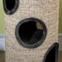PawHut Cat Scratching Post with 3 Levels, including Sisal Scratching Area, Cat Scratching Post, 38 cm x 38 cm x 70 cm, Gray(m-4)