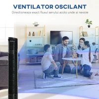 HOMCOM Ventilator tip Coloana Turn 3 Viteze Oscilatie 70° si Maner(m-6)