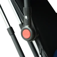 HOMCOM Tricicleta Carucior cu Maner si Acoperis Schelet in Metal, Negru si Albastru(m-9)