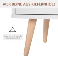 HOMCOM® REGAŁ STOJĄCY KOMODA DO PRZEDPOKOJU SZUFLADA MAKS. OBCIĄŻENIE 100 kg, drewno sosnowe biały 80 x 29,5 x 96 cm(m-6)