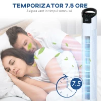 HOMCOM Ventilator tip Coloana cu Telecomanda Oscilatie 3 Functii 3 Viteze(m-7)
