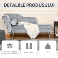 HOMCOM sezlong de interior, perna inclusa, 160x56x75 cm(m-5)