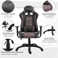 Vinsetto scaun ergonomic de birou,64.5x54x120.5-130cm, maro(m-8)