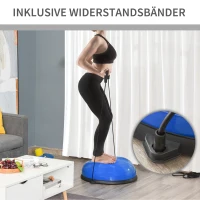 HOMCOM Yoga Balance Ball mit Pumpe Ø58 cm Gymnastikball halbe Kuppel Fitness Kraftübung Home Fitnessstudio Kunststoff Blau(m-4)