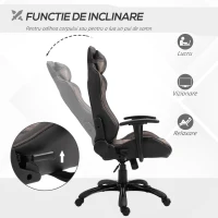 Vinsetto scaun ergonomic de birou,64.5x54x120.5-130cm, maro(m-7)