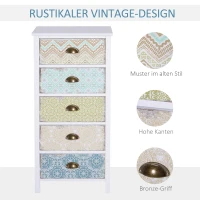 HOMCOM KOMODA SZAFKA 5 SZUFLAD DREWNIANA kolorowa(m-6)