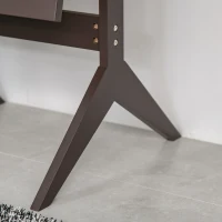 Homcom® Lustro Stojące Duże do Makijażu Podwyższone Nóżki Łatwe Czyszczenie MDF Kawowy 47 X 46 X 148 cm(m-8)