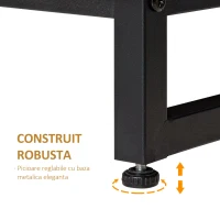 HOMCOM Bufet Modern pentru Living sau Bucatarie, Dulap Multifunctional din Lemn si Metal cu 2 Sertare si Dulapior(m-5)