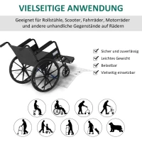 HOMCOM Rollstuhlrampe Auffahrrampe rutschfest Aluminium Silber(m-5)
