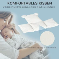 Outsunny Babyschaukel, Stoffschaukel, mit Sitzkissen, längenverstellbare Seile, Baumwolle, cremeweiß, 40 x 40 x 180cm(m-4)