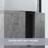 kleankin Dulapior Subchiuveta cu Decupare in forma de U si 6 Etajere din Lemn, 60x30x68cm - Alb/Gri(m-6)