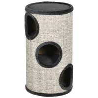 PawHut Cat Scratching Post with 3 Levels, including Sisal Scratching Area, Cat Scratching Post, 38 cm x 38 cm x 70 cm, Gray(m-1)
