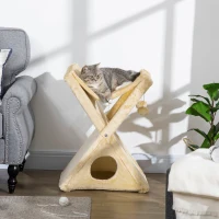 PawHut Kattentoren krabboom kattenboom met grot en hangmat sisal spaanplaat(m-2)