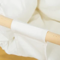 Outsunny Babyschaukel, Stoffschaukel, mit Sitzkissen, längenverstellbare Seile, Baumwolle, cremeweiß, 40 x 40 x 180cm(m-8)