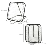 Rebounder do bejsbola bramka odbijająca rama z siatką składana metal+ PE czarny(m-3)