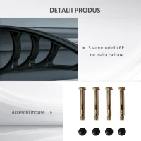Outsunny copertina policarbonat anti-UV, 100x80 cm, negru(m-5)