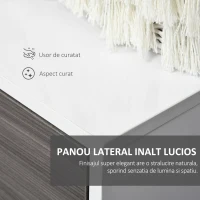 HOMCOM Dulap multifuncțional din lemn pentru camera de zi, bucătărie, birou cu deschidere prin apăsare, 117x36x74cm - alb/ gri închis(m-5)