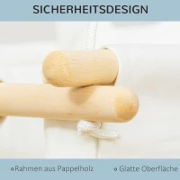 Outsunny Babyschaukel, Stoffschaukel, mit Sitzkissen, längenverstellbare Seile, Baumwolle, cremeweiß, 40 x 40 x 180cm(m-6)