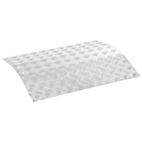 HOMCOM Rollstuhlrampe Auffahrrampe rutschfest Aluminium Silber(m-1)