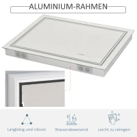 kleankin Badspiegel mit LED-Beleuchtung Bluetooth und Zeitanzeige Badezimmerspiegel 6000-6500K Wandspiegel Touch-Schalter Alu Silber 80 x 60 cm(m-6)