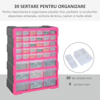 DURHAND Dulap din Plastic pentru Obiecte mici cu 39 Sertare Transparente(m-5)