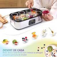 Homcom Masina Electrica pentru Iaurt – 30W, 8 Recipiente & Timer(m-7)
