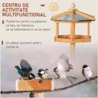 PawHut Alimentator pentru Pasari cu suport din lemn de pin 113x85x40cm(m-4)