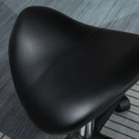HOMCOM Saddle Stool, PU Leather Adjustable Rolling Salon Chair with Steel Frame for Massage, Spa, Beauty and Tattoo, Black(m-8)