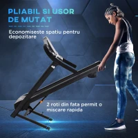 HOMCOM Banda de Alergare Electrica Pliabila Viteza 1-12km/h Display 12 Programe(m-5)