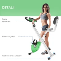 HOMCOM Bicicleta pliabila magnetica 8 niveluri de rezistenta scaun reglabil(m-8)