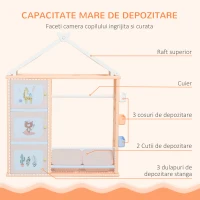 HOMCOM Dulap pentru Camera copiilor cu Mobila pentru Jucarii cu Cuier pentru Haine din PE Portocaliu(m-4)
