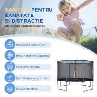HOMCOM trambulina pentru adulti si copii, Φ366cm(m-7)