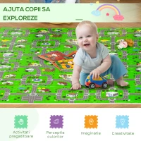 HOMCOM covor puzzle 36 bucati, antiderapant, 3.24㎡(m-5)