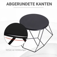 HOMCOM salontafel bijzettafel nachttafel rond opbergruimte metalen mand(m-6)