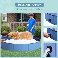 PawHut Piscina pentru caini, pliabila, 160x30 cm, albastru(m-6)
