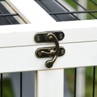 PawHut Cuşca adapost pentru iepuri de Exterior din lemn Cuşca pentru iepuri cu Casuţa Gri(m-8)