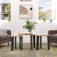 HOMCOM 3-delige salontafelset stapeltafel bijzettafel koffietafel MDF naturel(m-10)