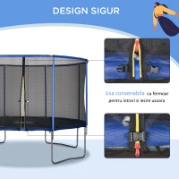 HOMCOM trambulina pentru adulti si copii, Φ366cm(m-6)
