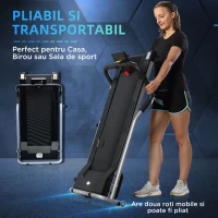HOMCOM banda electrica alergare cu ecran LED, pliabila(m-6)