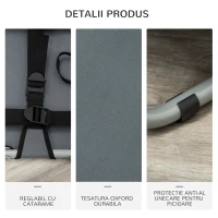 PawHut Patut pentru Caini Pliabil din Otel si Material Oxford pentru Interior si Exterior 59x46x15cm Gri(m-8)