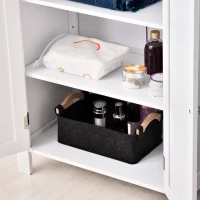 kleankin Badschrank Badezimmerschrank Badregal Kommode Standschrank 2 verstellbare Regale Holz MDF Weiß 60 x 30 x 80 cm(m-8)