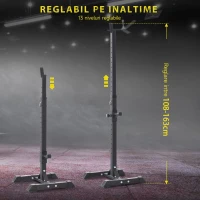 HOMCOM set 2 suporturi gantere, 50x49x124-154cm, negru(m-8)