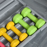 HOMCOM Set 6 Gantere cu Geanta, de 0.5kg 1kg 1.5kg, din Otel si PU(m-7)