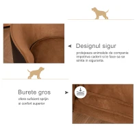 PawHut Canapea pentru Intern pentru Caini cu Perne cu Husa Detasabila Maro 70x48x40cm(m-5)