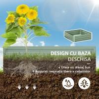 Outsunny Set 2 Paturi de Gradina Înălțate din Oțel, Jardinieră de Grădină pentru Plante, Legume și Arbuști, 100x100 cm, Verde(m-5)