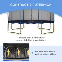 HOMCOM trambulina pentru copii si adulti, Φ426cm, albastru(m-5)
