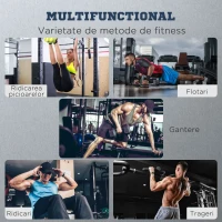 HOMCOM statie pentru fitness 180-230 cm, pliabila, negru(m-6)