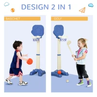 HOMCOM set joc, cos baschet si set golf, 46x41x116-153cm(m-4)